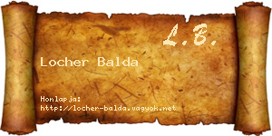 Locher Balda névjegykártya